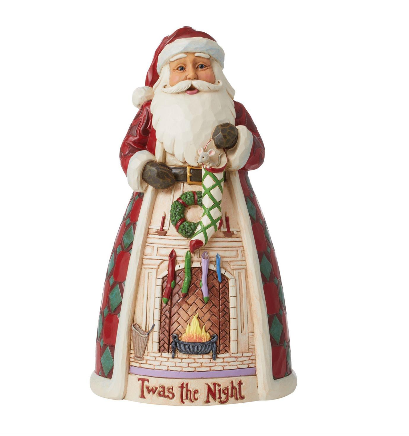 Twas the Night Before Christmas Fireplace Heartwood Creek Santa Figurine