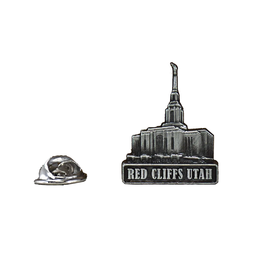 Red Cliffs Temple Silver Pin, , large