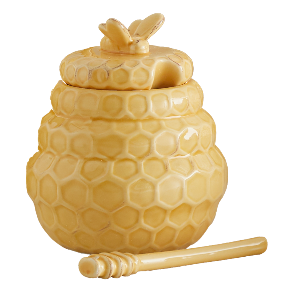 Honeycomb Honey Pot and Dipper, , large image number 1