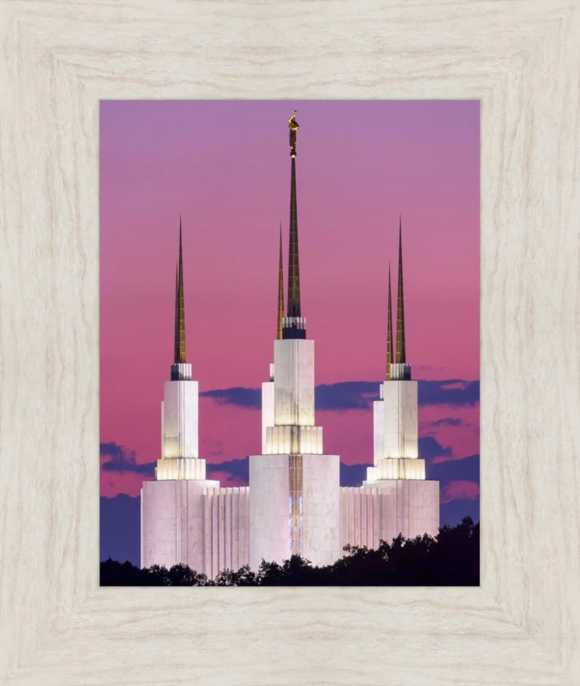Washington, D.C. Temple, Sunset Glow (19x16 Ivory Framed Canvas Print), , large image number 0
