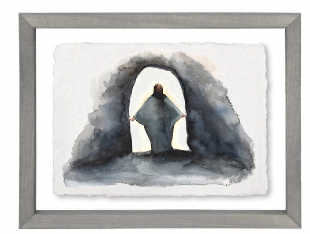 11x14 He Lives (Framed Print on Plexi Over Torn Paper)