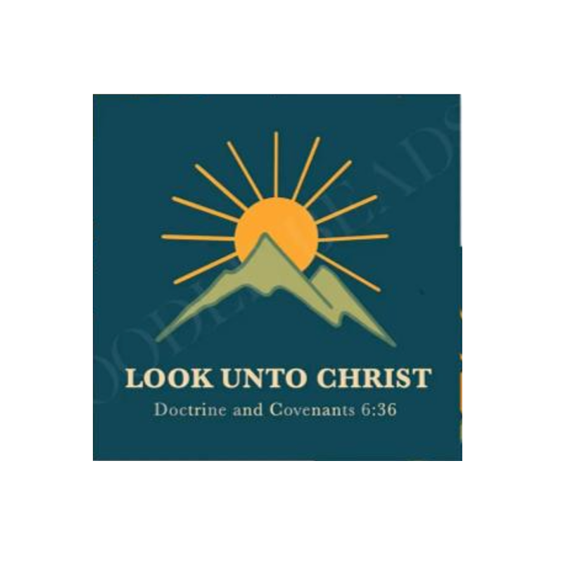Look unto Christ 2025 Youth Theme Mountain Print 3x3