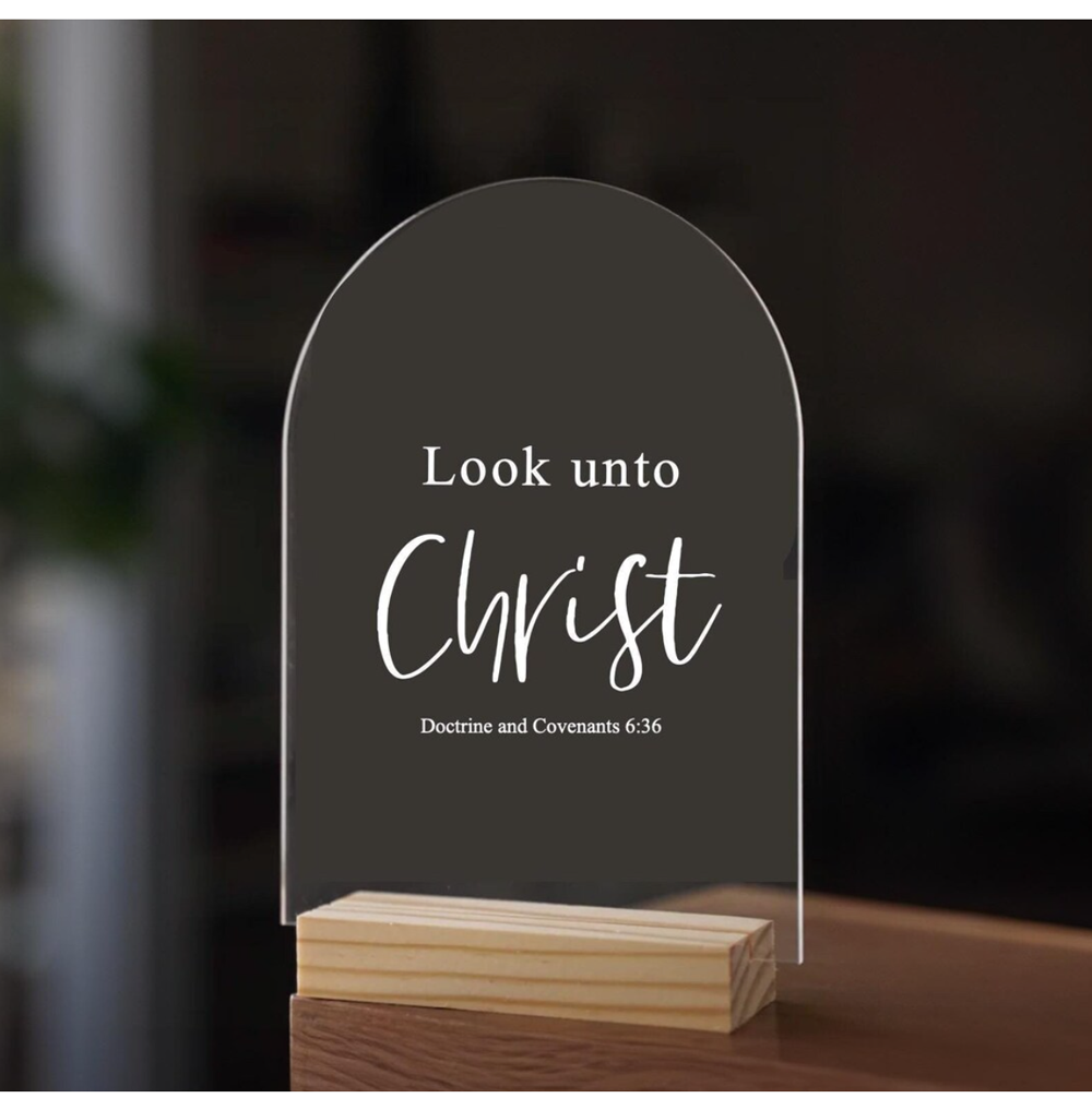 Look unto Christ 2025 Youth Theme Acrylic Sign with Wood Block, , large image number 2