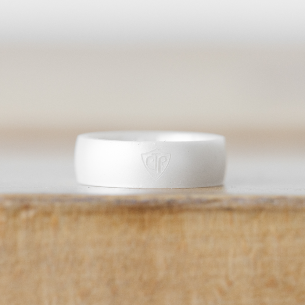Silicone Classic White Pearl Shield CTR Ring, , large
