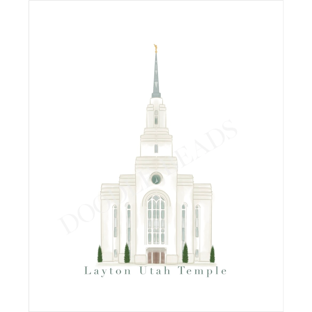 8X10 Layton UT Temple - Print, , large image number 0