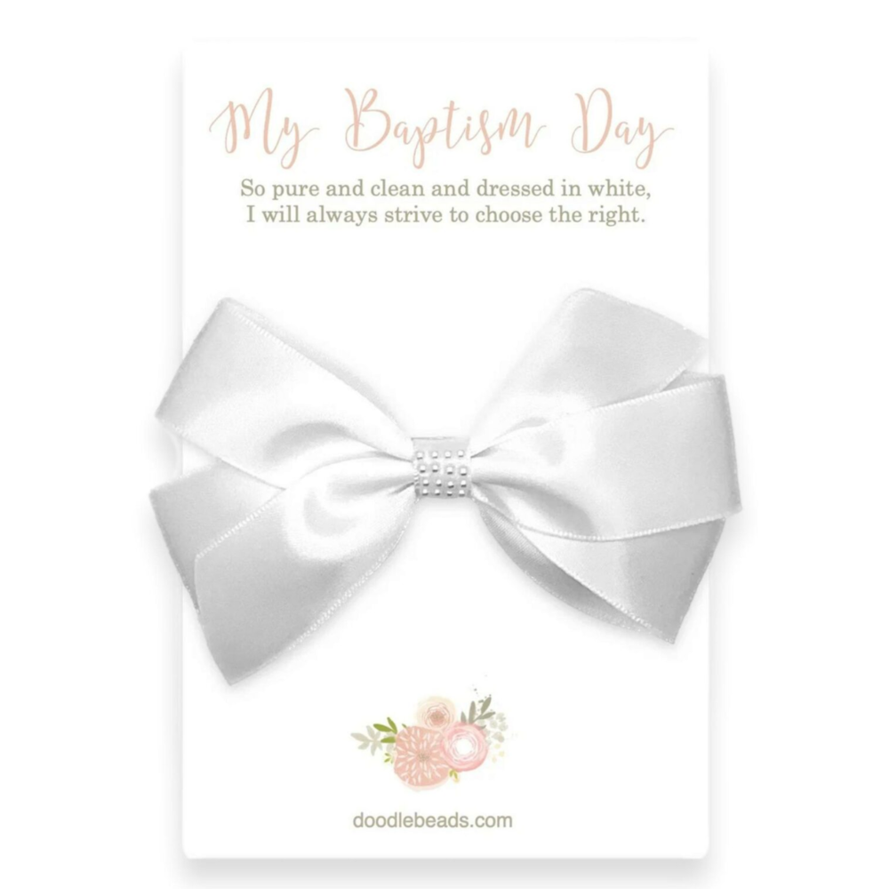 My Baptism Day Bow with Pearls, , large