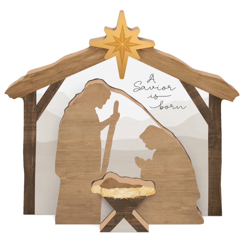 "A Savior Is Born" Nesting Wood Nativity, , large image number 0