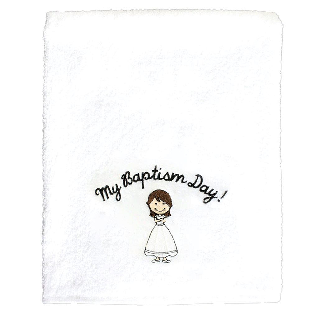 My Baptism Day Towel - Brown Hair