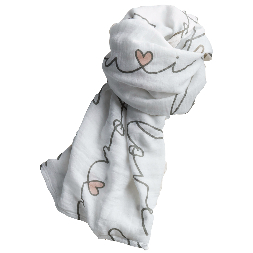 Love You Script Swaddle Blanket