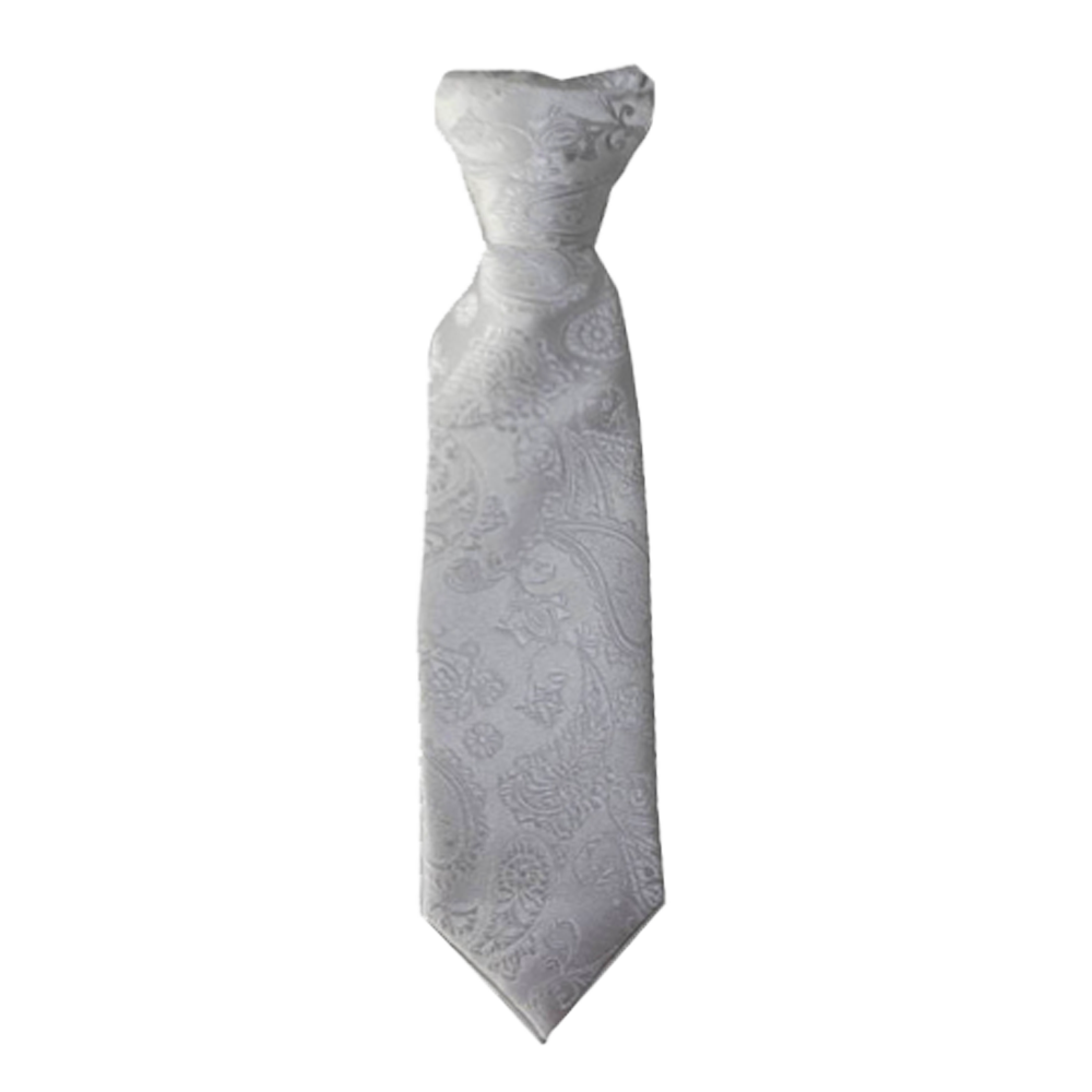 Infant White Paisley Clip-On Necktie, , large image number 0