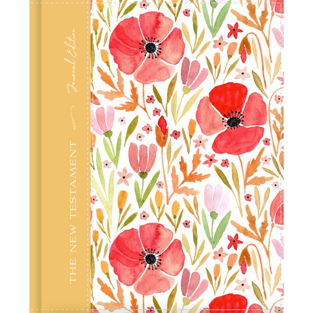 The New Testament, Journal Edition, Red Floral (No Index)
