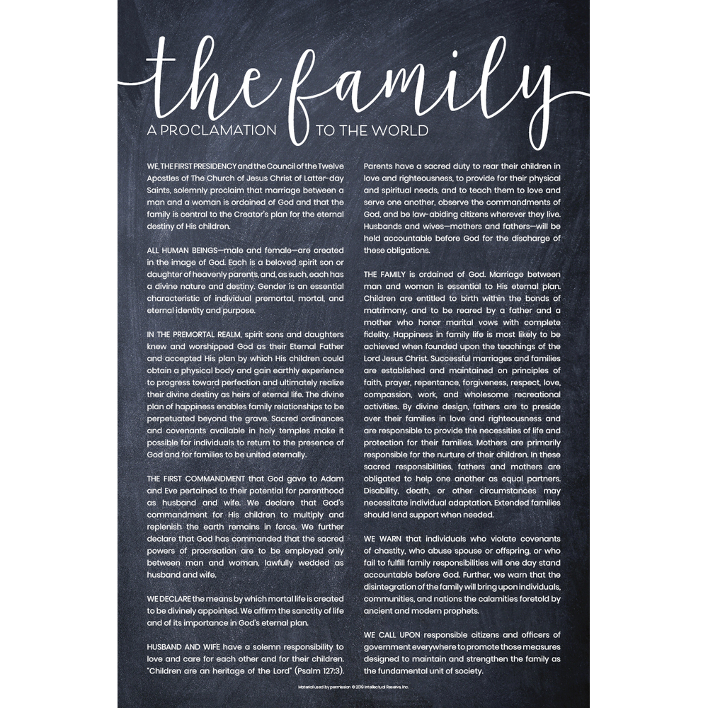 Family Proclamation Chalk Repositionable Poster, , large image number 0