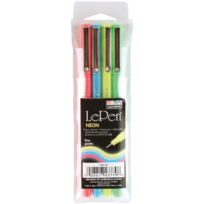 LePen Neon 4-Piece Pen Set, , large image number 0