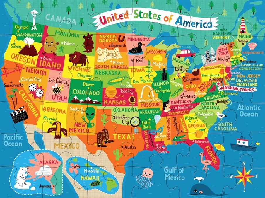 Map of the USA Puzzle to Go, , large image number 1