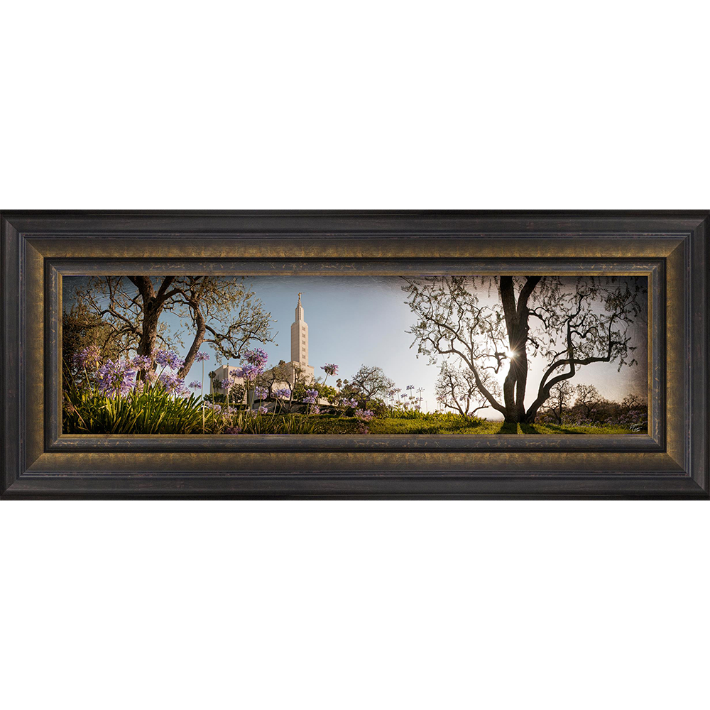 Los Angeles Temple, the Day Dawn is Breaking (19x48 Canvas Framed Art)