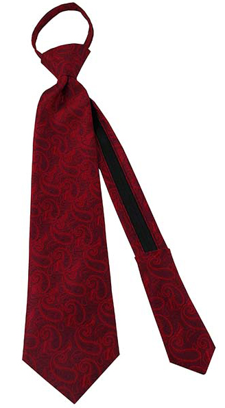 Boys' Red Paisley Angel Moroni Zipper Necktie, , large