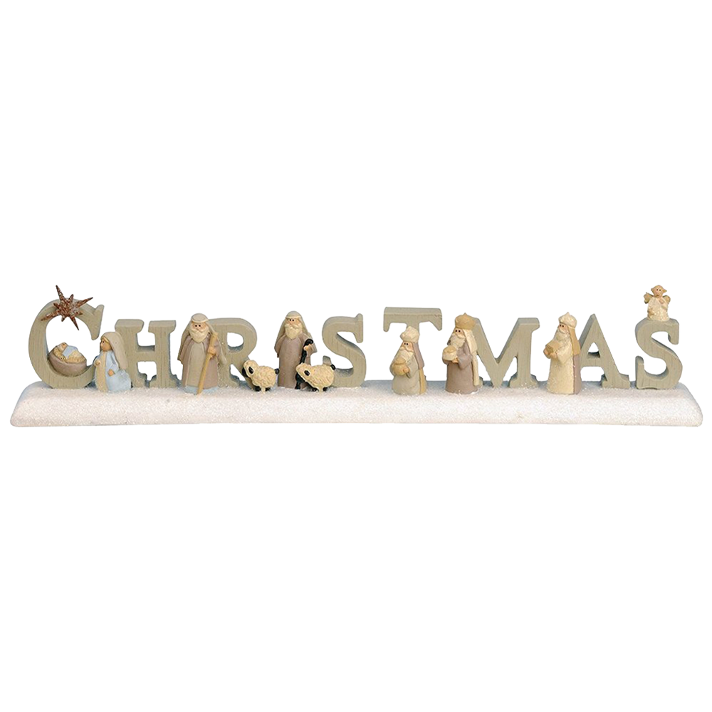 "Christmas" Mini Resin Nativity Block, , large image number 0