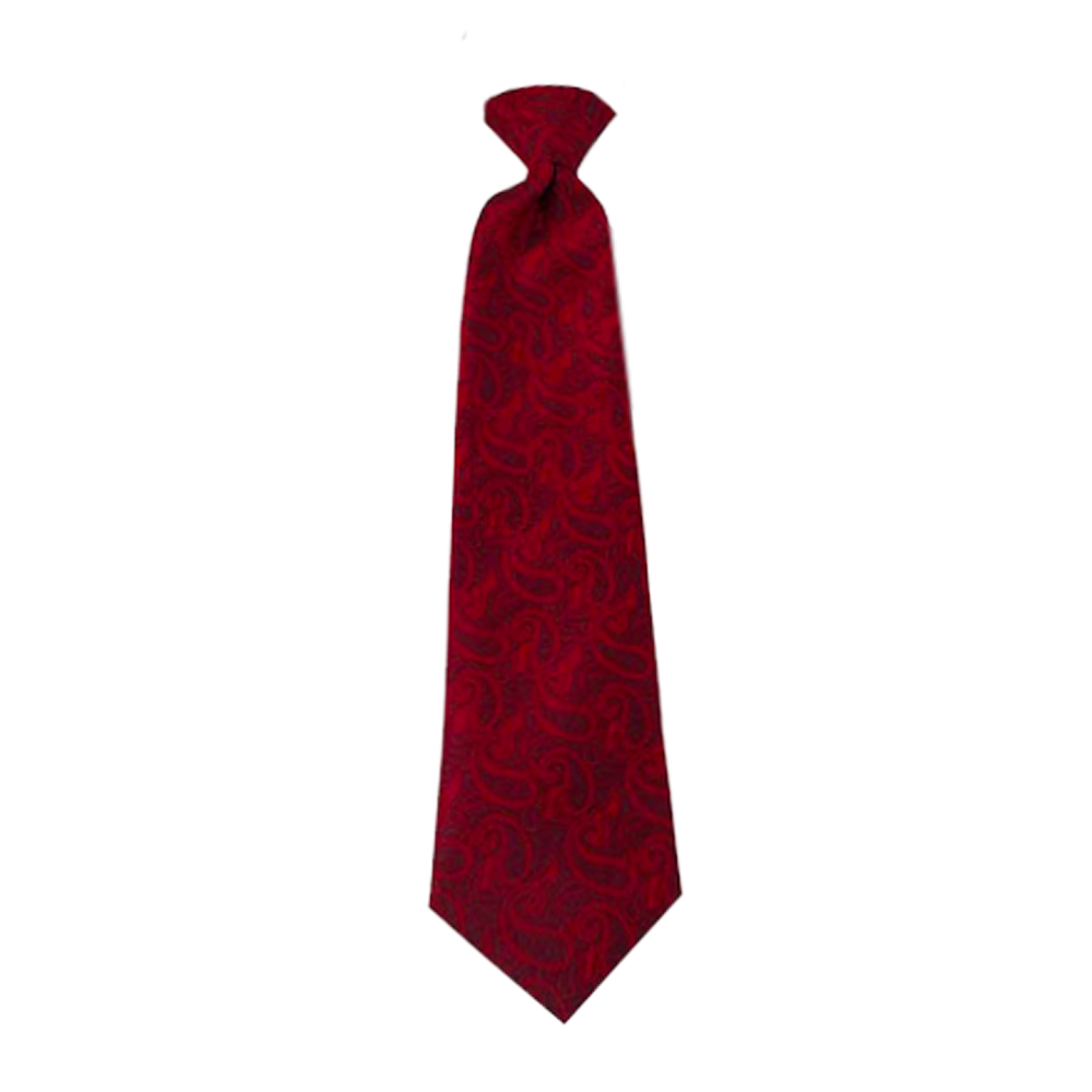 Boys' Red Paisley Angel Moroni Zipper Necktie