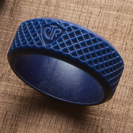 Silicone Navy Bevel Grid CTR Ring, , large