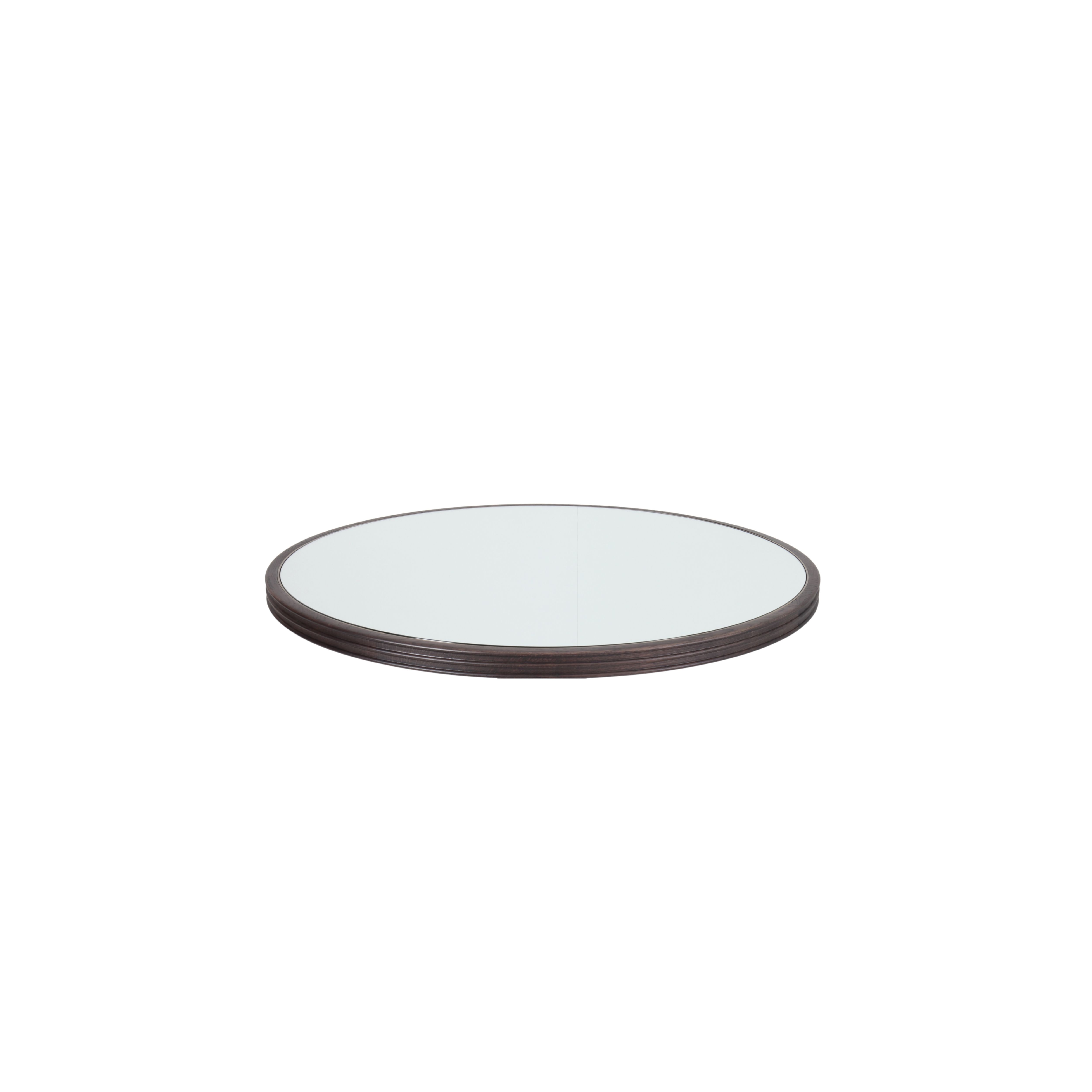 Carville Round Mirror Top with Metal Inset Trim