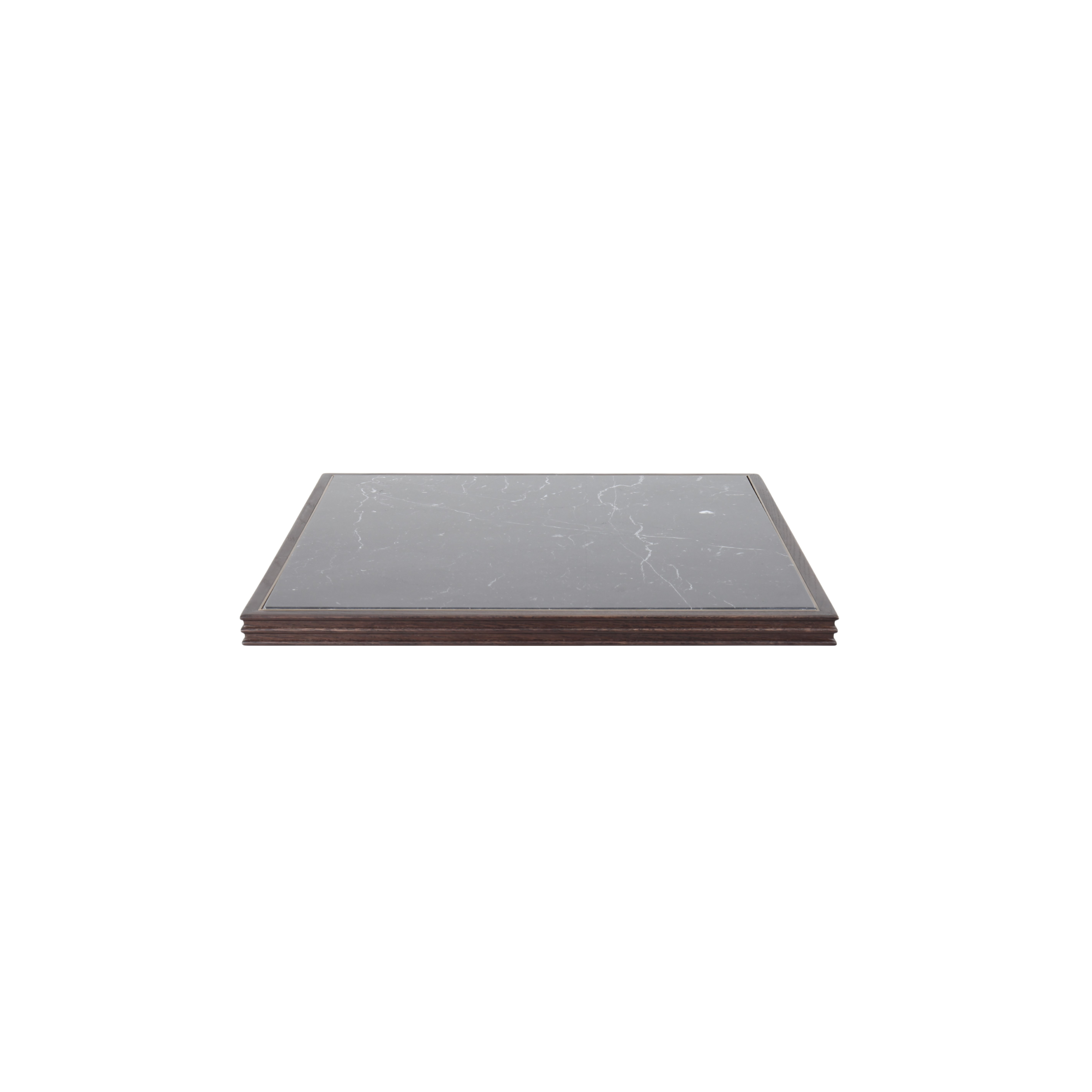 Carville Square Stone Top with Metal Inset Trim