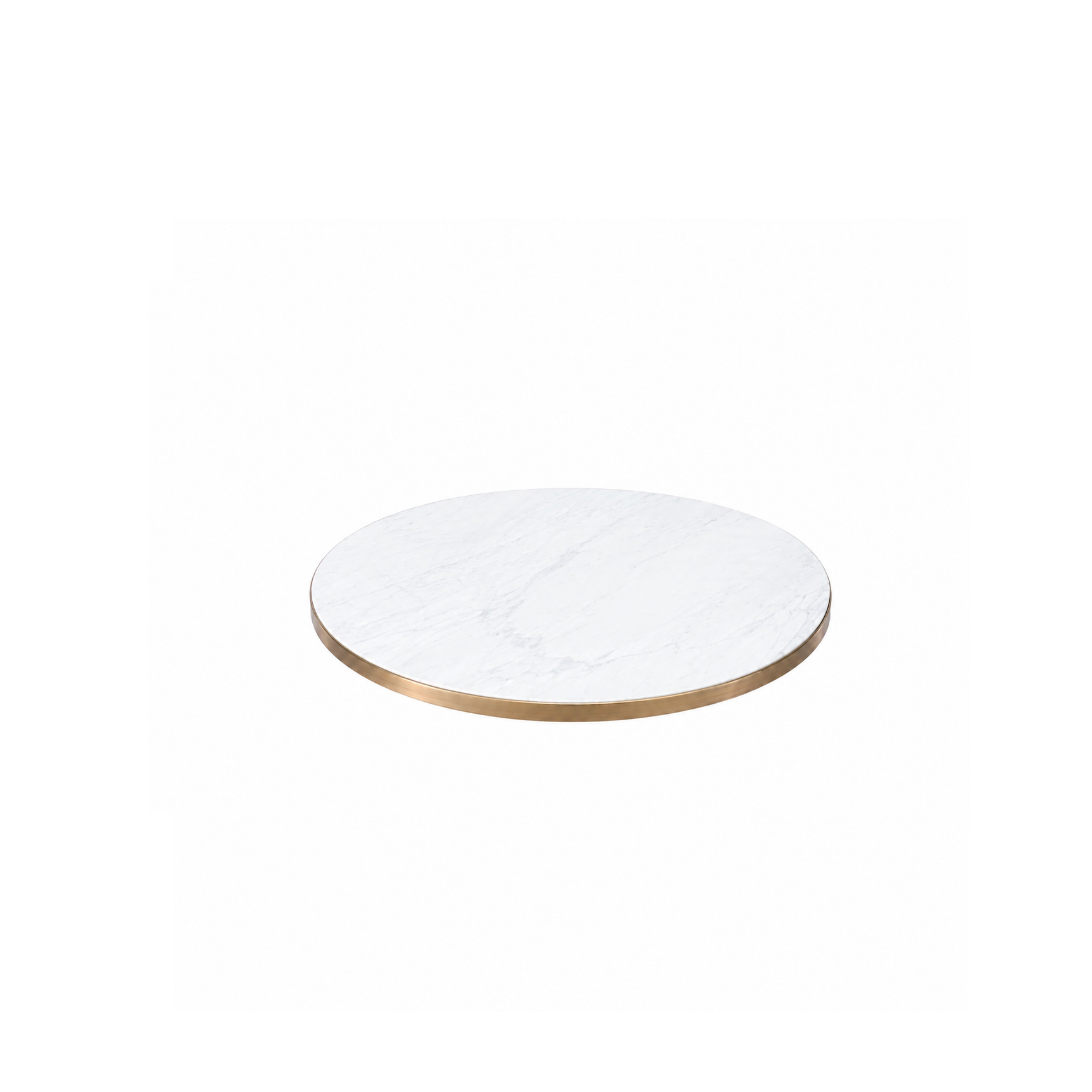 Cabul Round Stone Top with Metal Edge