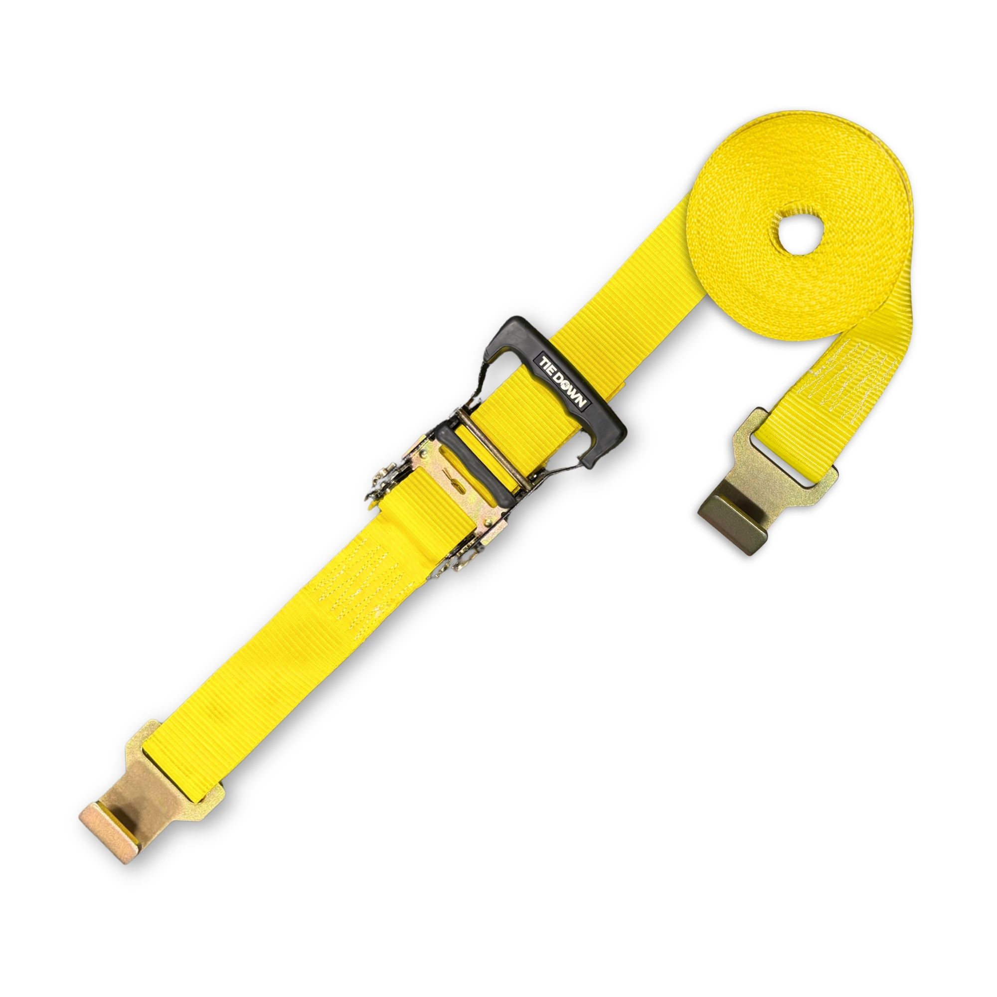 Tie Down 33285 2 in. x 27 ft. Yellow Ratchet Strap Assembly with Flat ...
