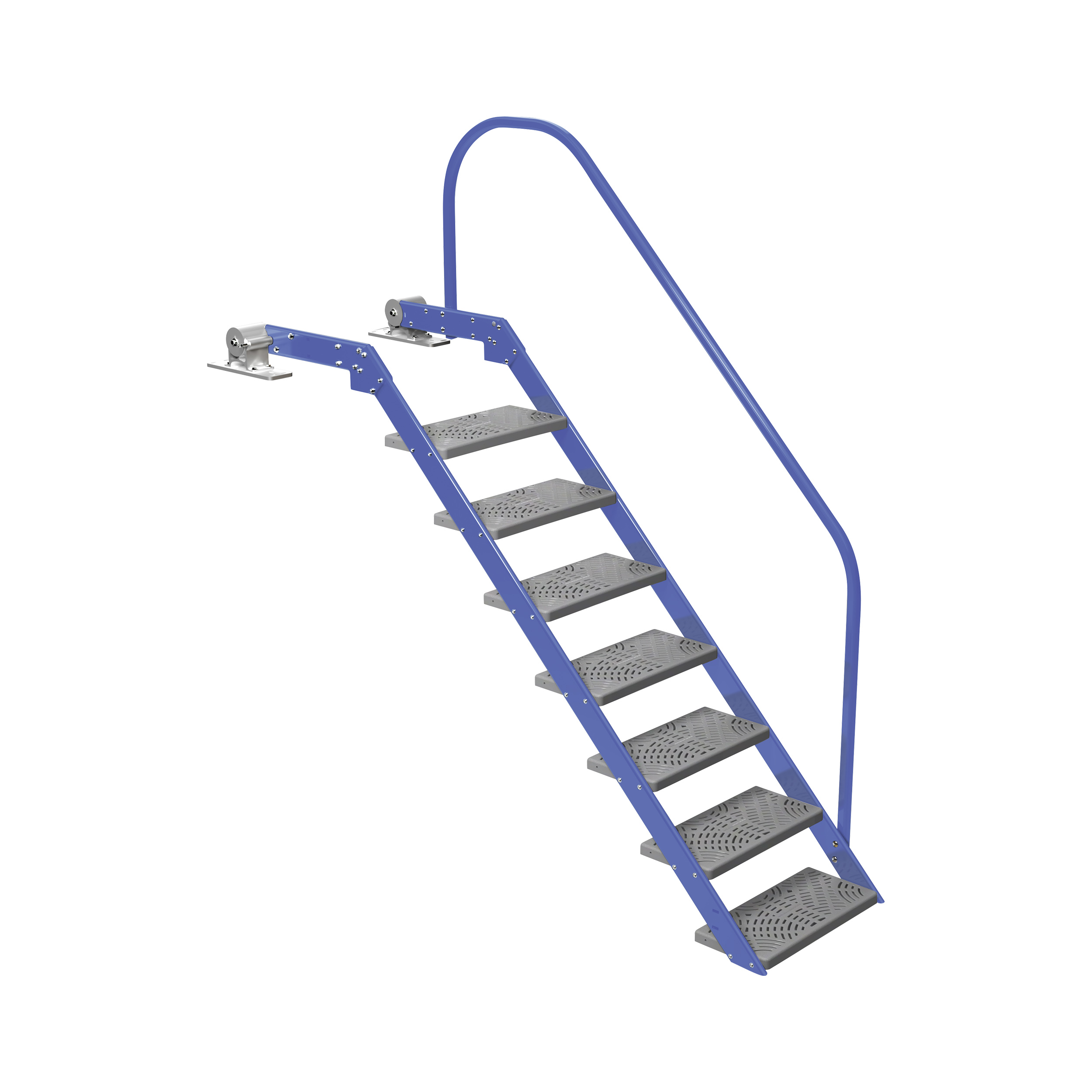 43027AB-GRY 7-Step NautiSteps Spring-Assisted Dock Ladder - Azure
