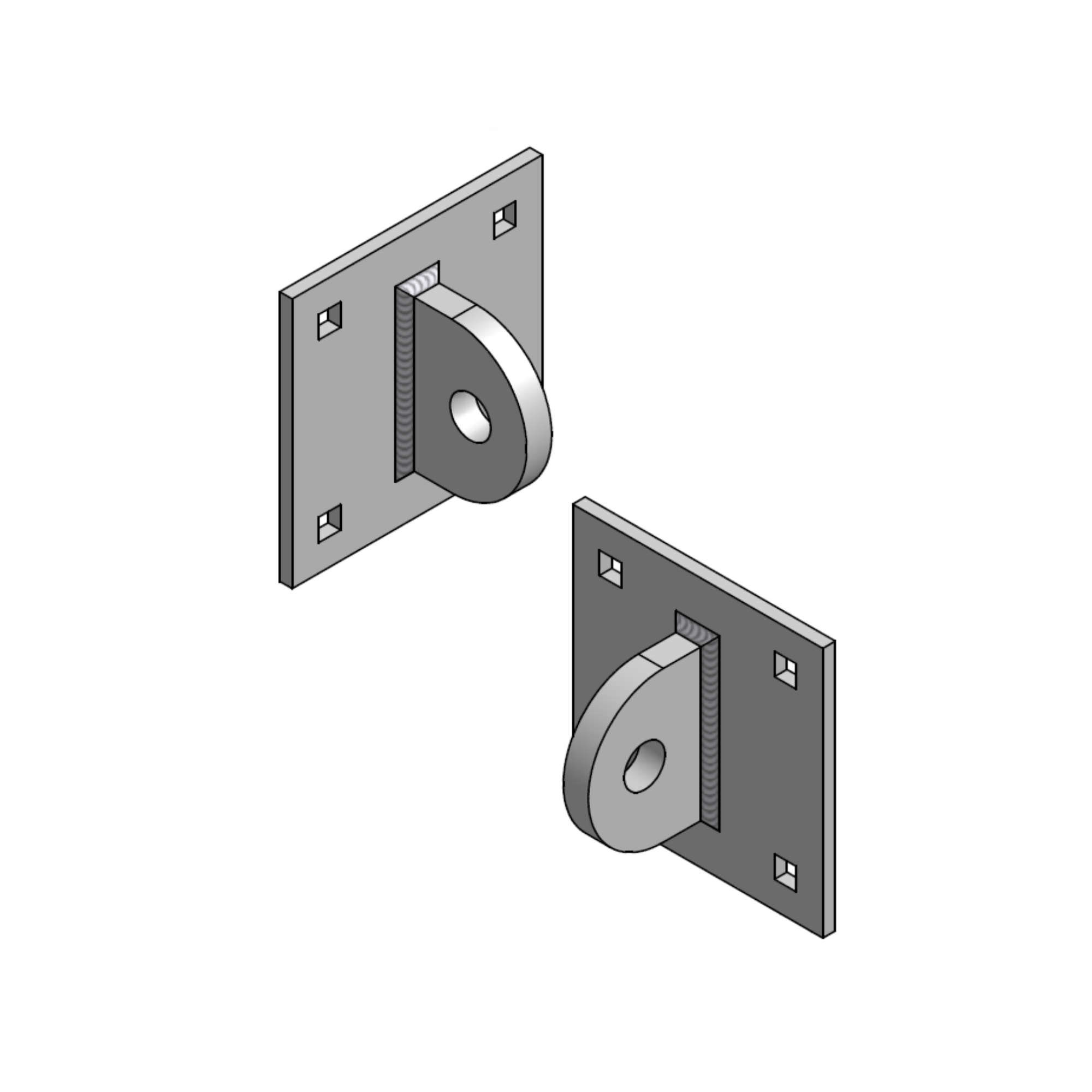 Tie Down 26532 .438 in. Square Holes 3.5 in. OC Standard Grade Male T  Connector | Tie Down
