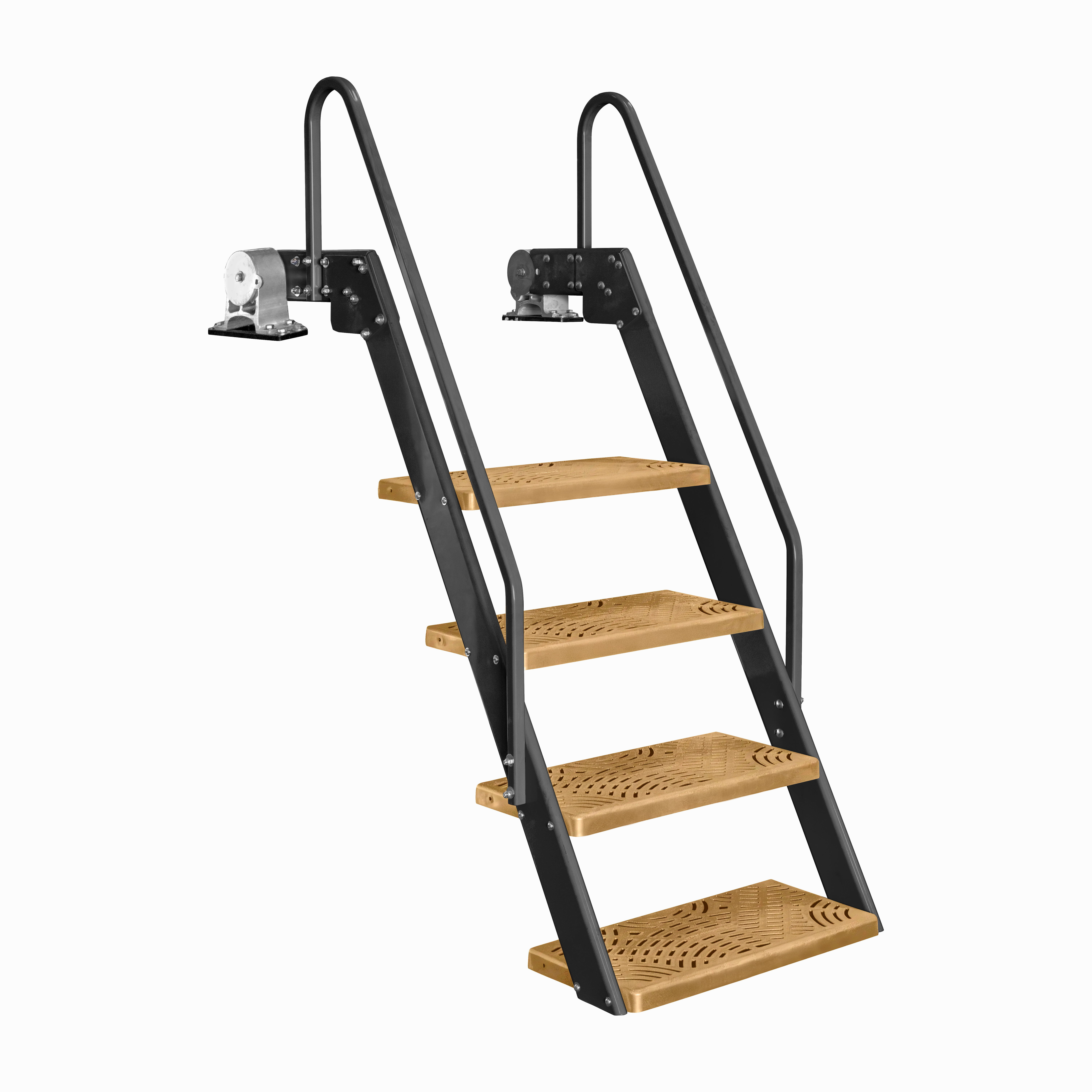 Mini Fourth Steps 43140 4-Step NautiSteps Lite - Black with Camel Steps | Tie Down