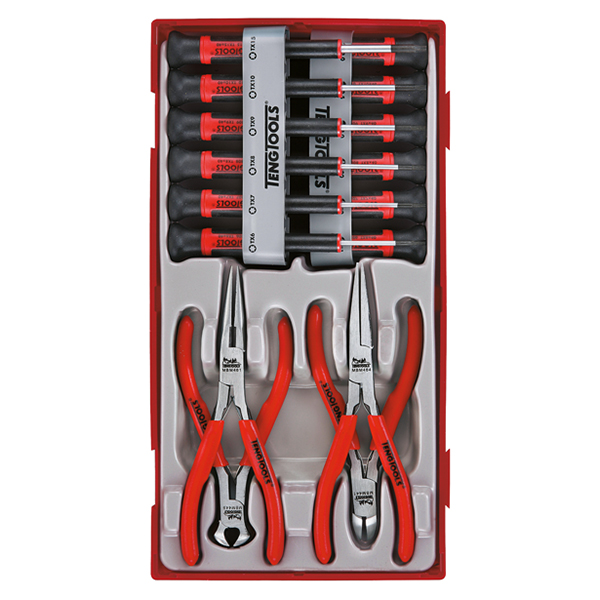 TENG 16PCE MINI PLIER & SCREWDRIVER SET - TC-TRAY