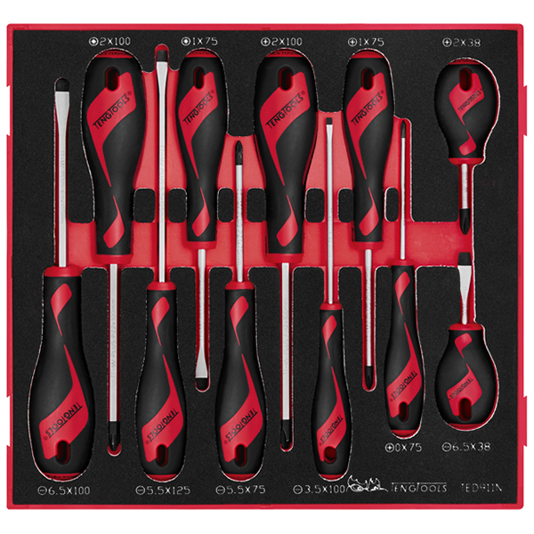 TENG 11PCE MD SCREWDRIVER SET - TED-TRAY