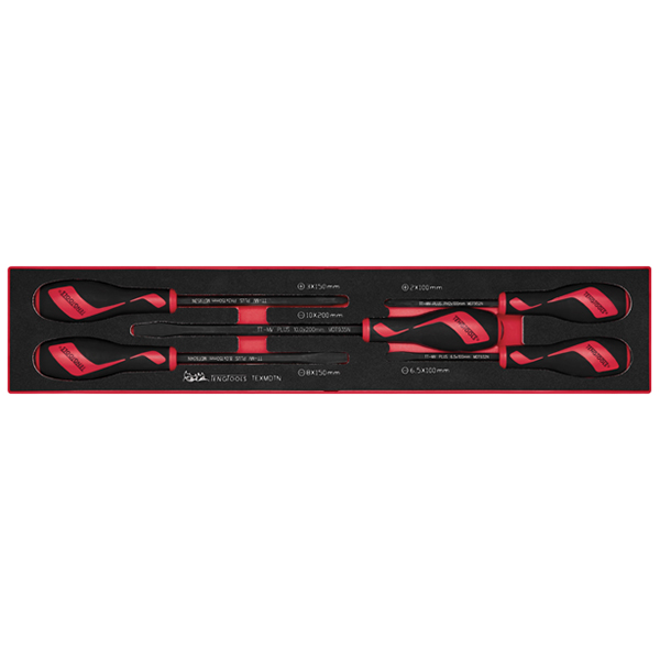 TENG 5PCE POWER THRU SCREWDRIVER SET - TEX-TRAY
