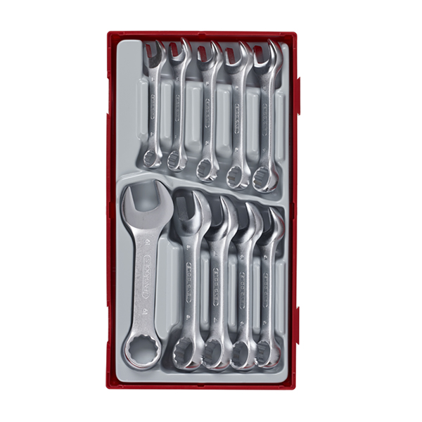 TENG 10PCE STUBBY COMBINATION SPANNER SET 10-19MM - TC-TRAY