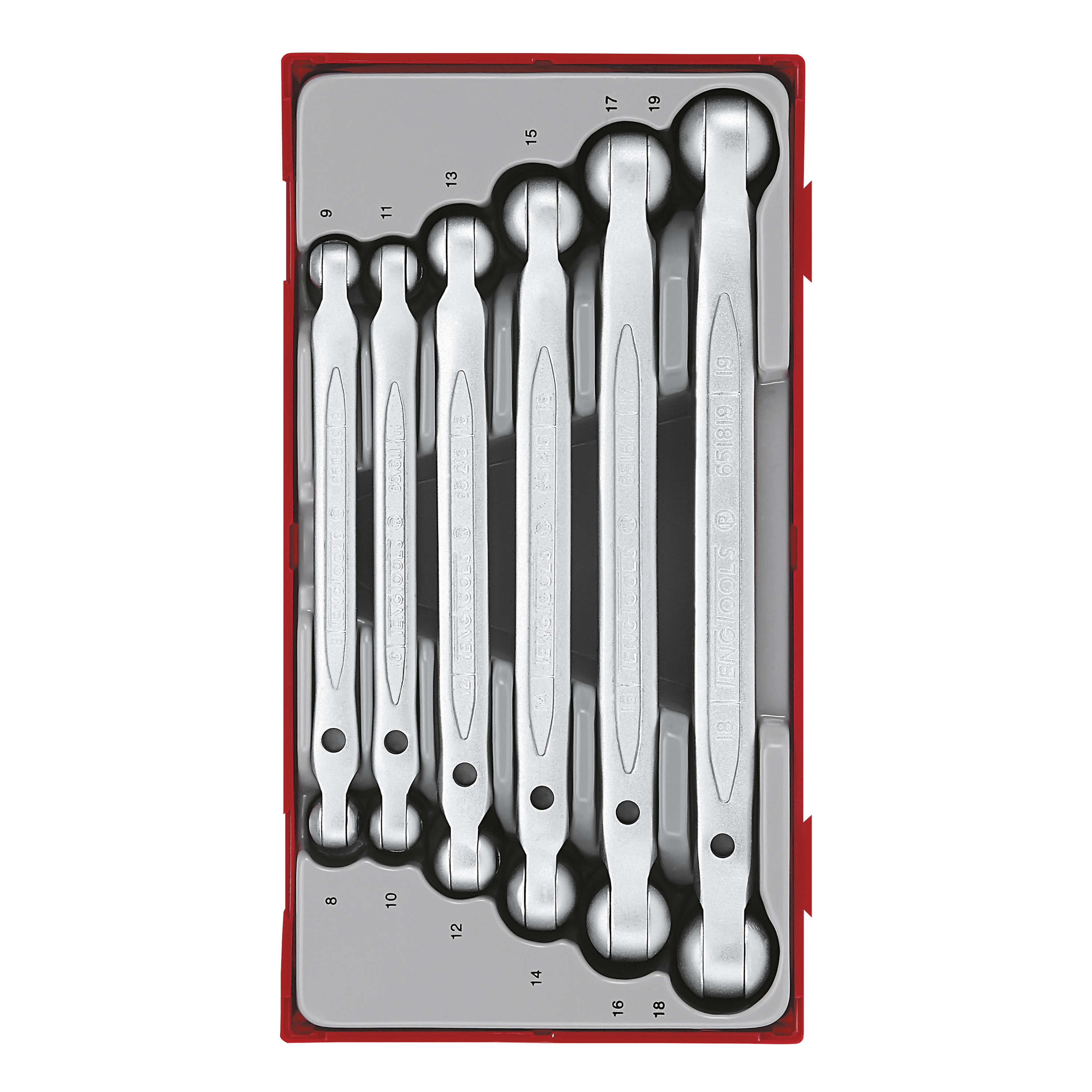 TENG 6PCE DBL FLEX-HEAD SPANNER SET 8-19MM - TC-TRAY