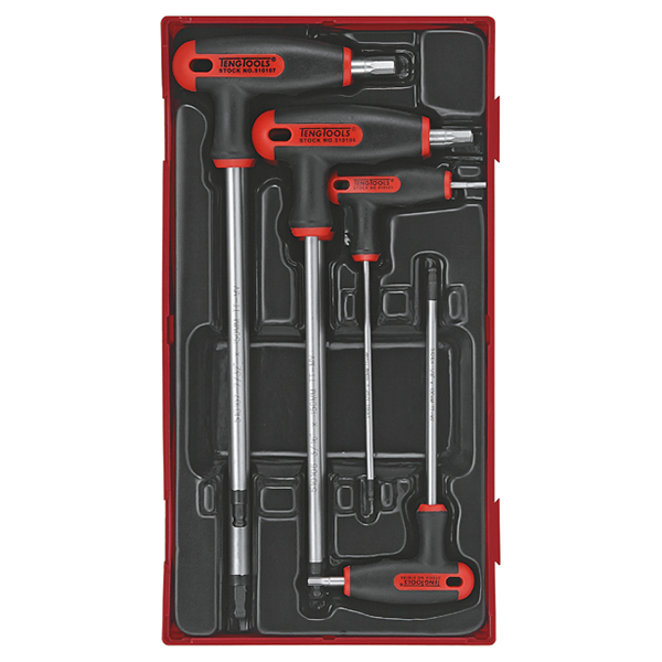 TENG 7PCE T-HANDLE AF HEX DRIVER SET - TC-TRAY