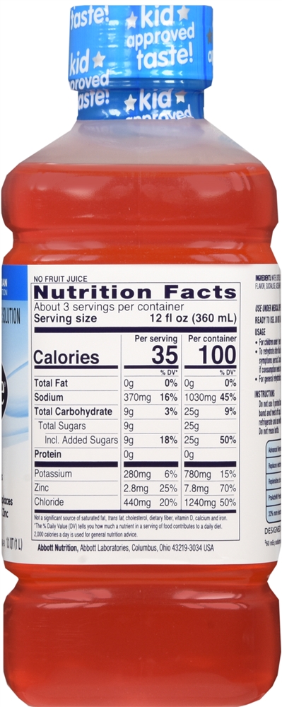 Pedialyte Electrolyte Solution, Strawberry - 33.8 fl oz ...
