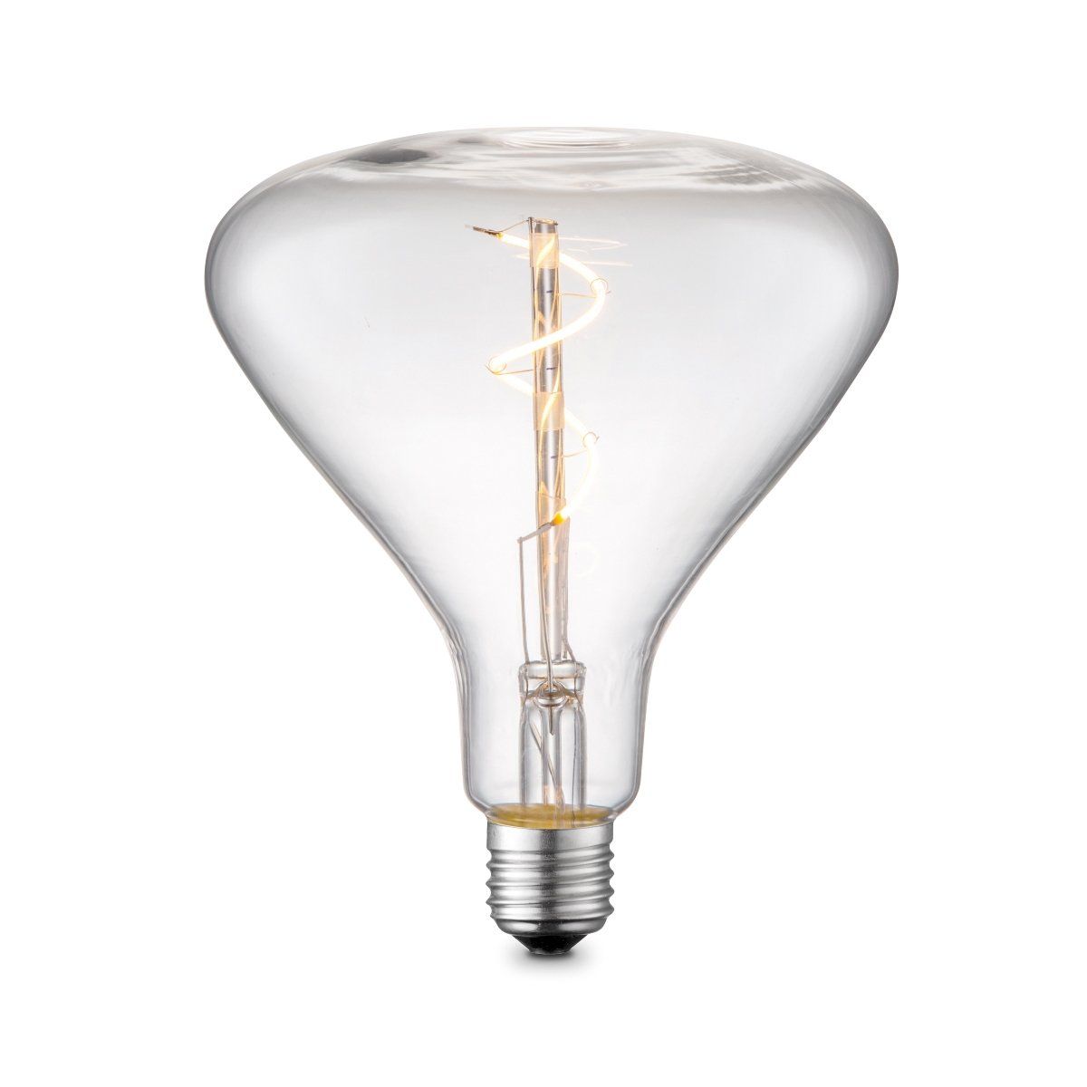 Edison Vintage LED filament lichtbron Flex - Helder - Spiraal - Retro LED lamp - 14/14/16cm - geschikt voor E27 fitting - Dimbaar - 3W 160lm 3000K - warm wit licht