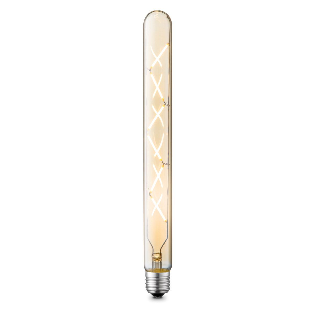 Image of Edison Vintage LED filament lichtbron Tube - Amber - Spiraal - Retro LED lamp - 3/3/30cm - geschikt voor E27 fitting - Dimbaar - 5W 500lm 2700K - warm wit licht