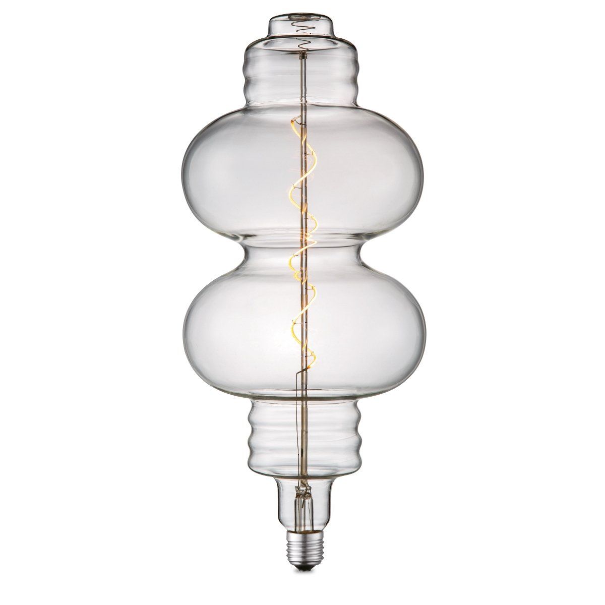 Edison Vintage LED filament lichtbron Spiraal - Helder - 18/18/40cm - geschikt voor E27 fitting - Dimbaar - 4W 280lm 3000K - warm wit licht