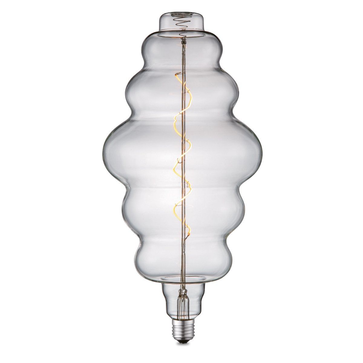 Edison Vintage LED filament lichtbron Spiraal - Helder - 18/18/38cm - geschikt voor E27 fitting - Dimbaar - 4W 280lm 3000K - warm wit licht
