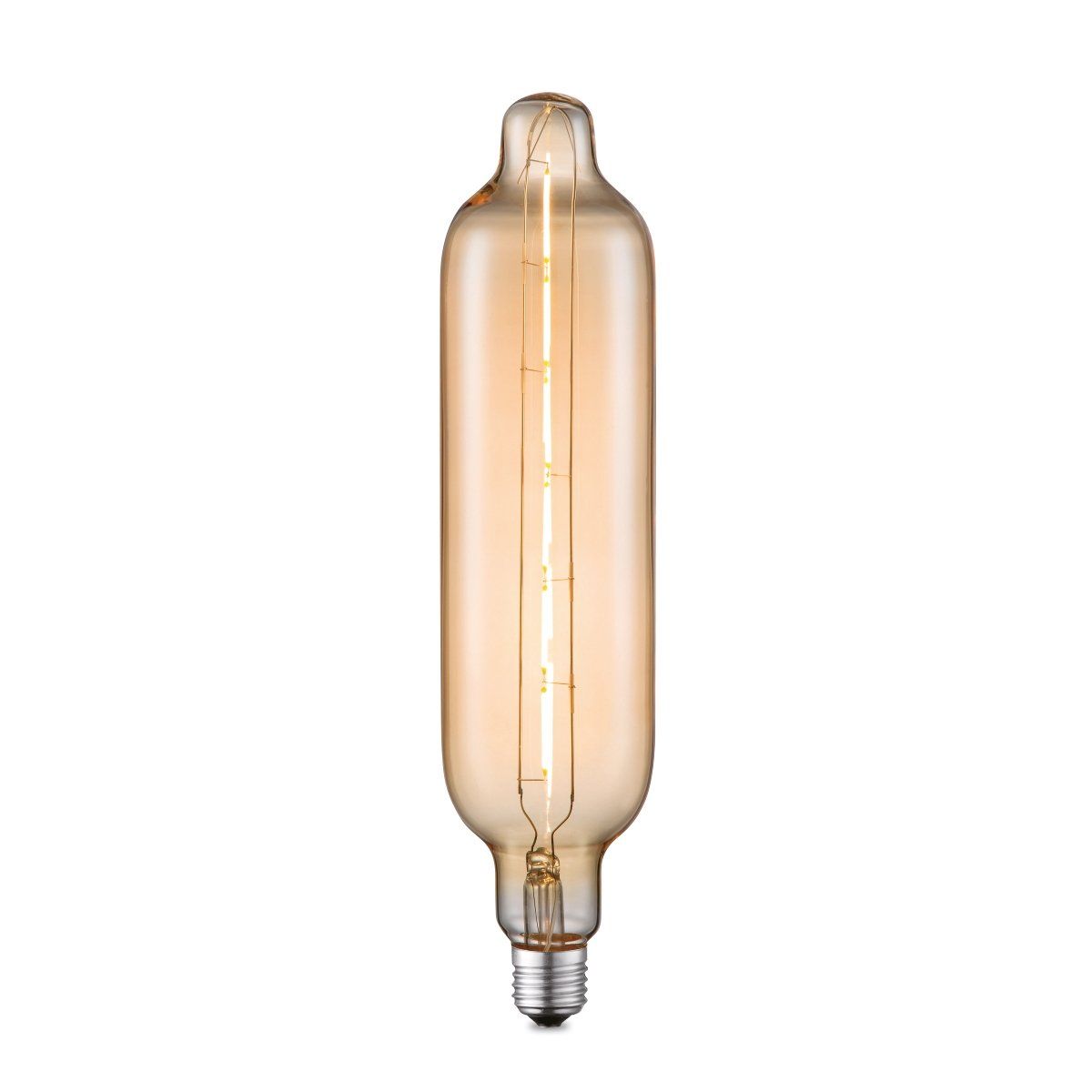 Edison Vintage LED filament lichtbron Carbon - Amber - G78 Tube - Retro LED lamp - 7.8/7.8/33cm - geschikt voor E27 fitting - Dimbaar - 5W 400lm 2700K - warm wit licht