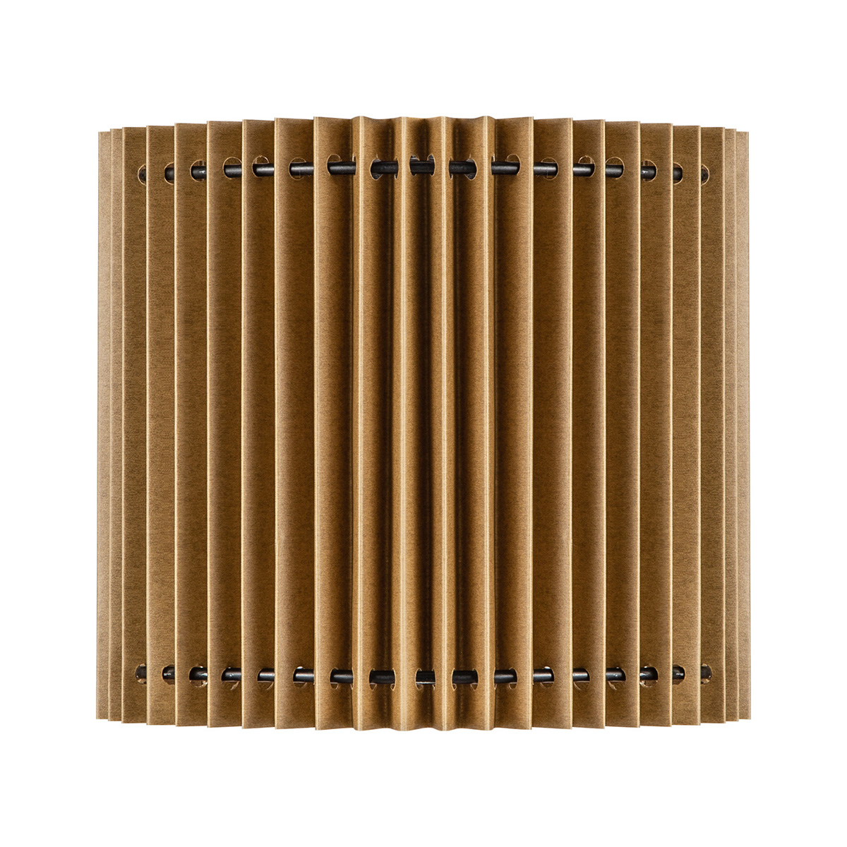 Image of Papieren Gevouwen Lampenkap - Cilindrisch - Brown - ø20 x 17 cm - E27 fitting - Voor Wandlampen en Tafellampen - Ontworpen voor woonkamer en eetkamer