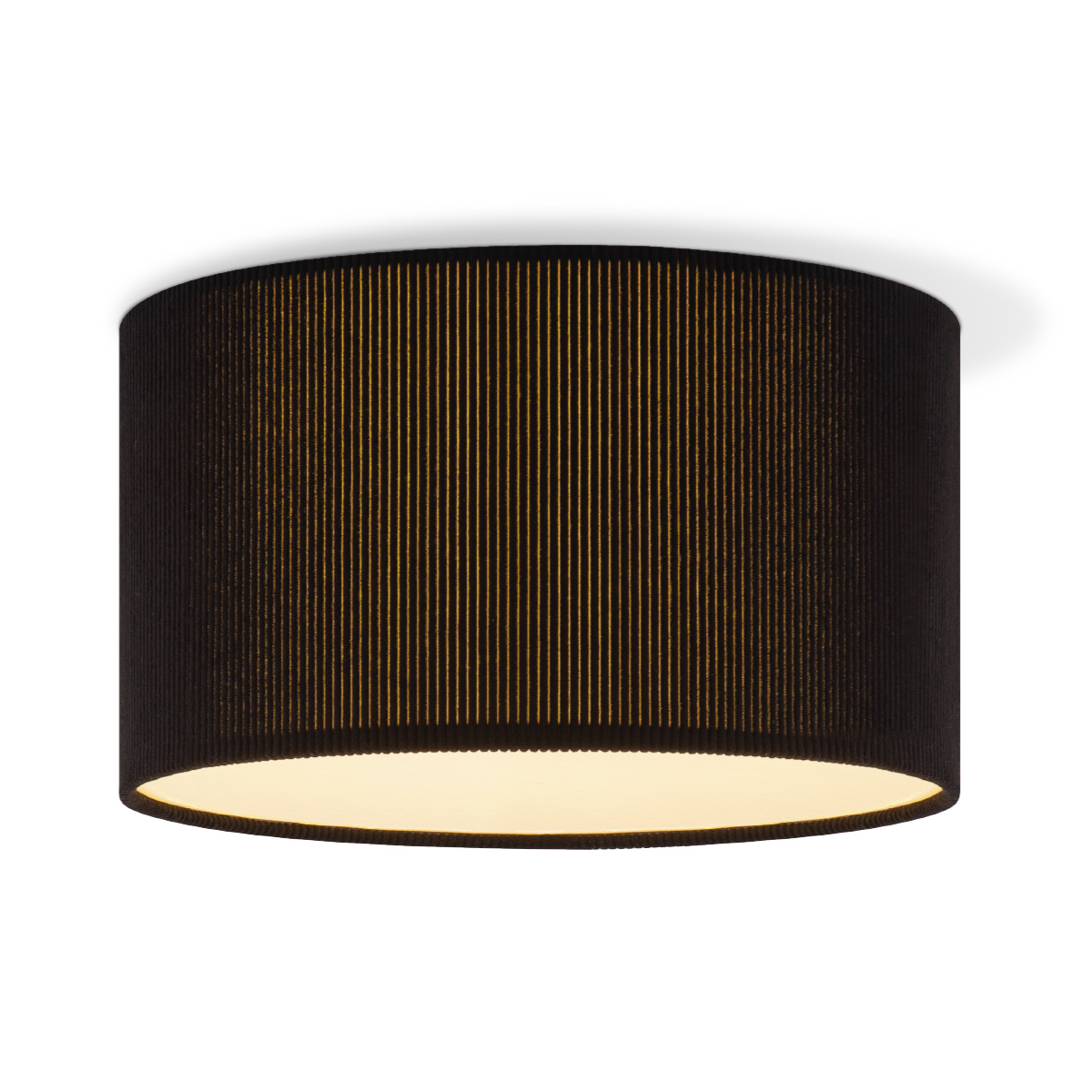 Corduroy Plafondlamp - Cilinder - Black - Scandinavische stijl - ø30 x 17 cm - E27 Fitting - Geschikt voor Woonkamers en slaapkamers