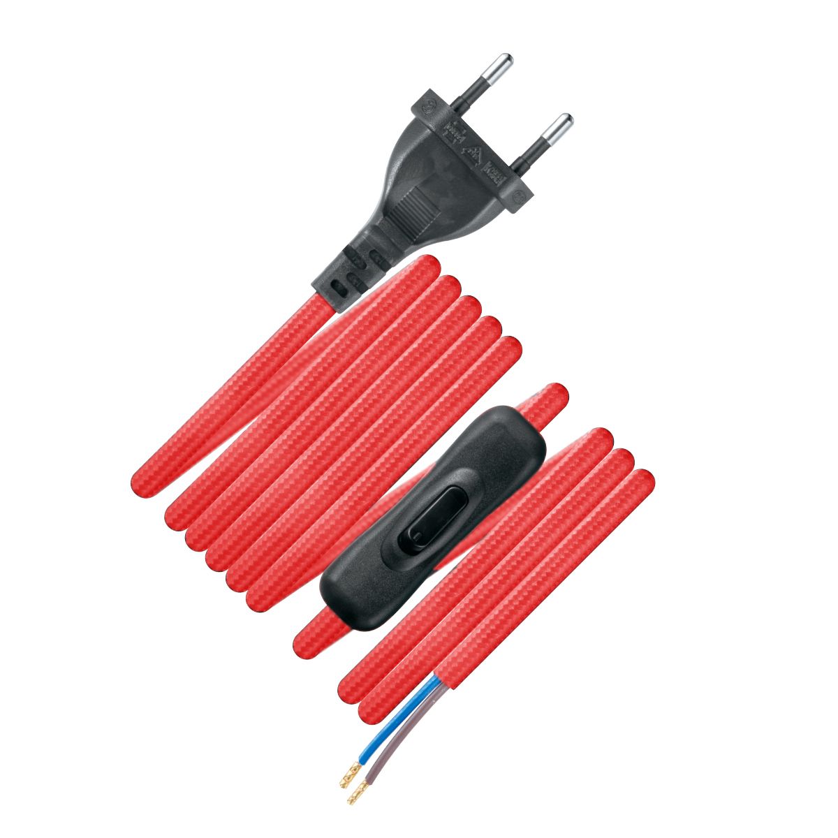 Home sweet home snoer met stekker en schakelaar 8 m - rood