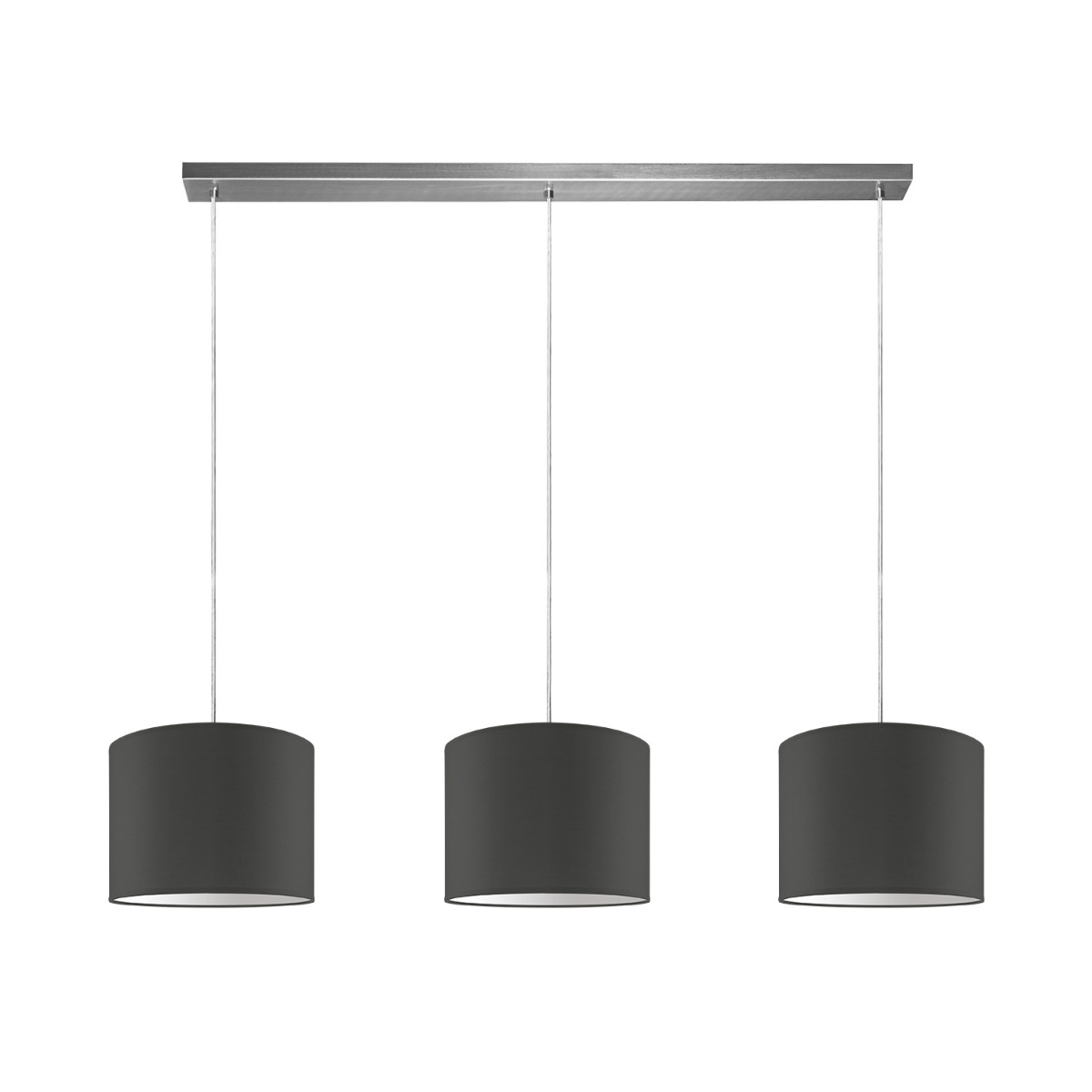 Moderne hanglamp Bling - antraciet - verlichtingspendel Beam inclusief 3 lampenkappen lampenkap 25/25/19cm - pendel lengte 100 cm - geschikt voor E27 LED lamp - Pendellamp geschikt voor woonkamer, slaapkamer, keuken