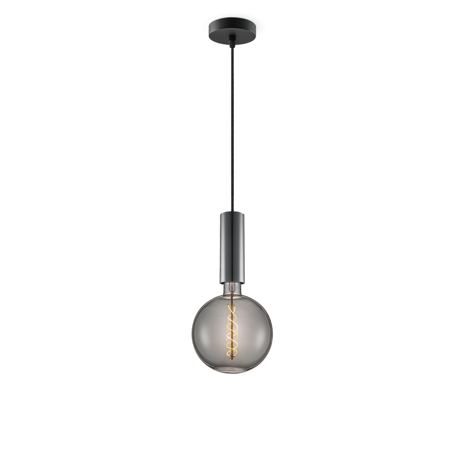 Home sweet home hanglamp Saga zwart Spiral g180 - smoke