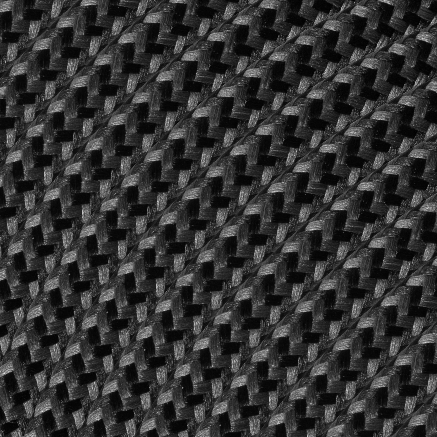 Textiel Kabel - 1 meter lang - Zwart-grijs - Strijkijzersnoer 3 x 0,75 mm met aardingsgeleider - met textielmantel - pendelleiding lampkabel - Accessoires voor lampen - Binnen gebruik