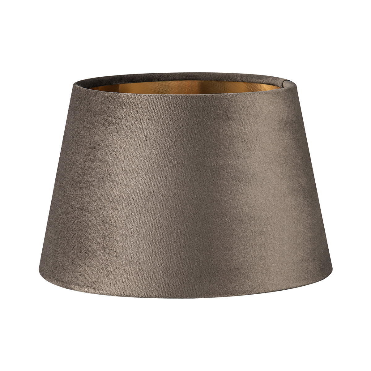 Fluweel - Velvet Lampenkap - Conisch - Grey + goud - Luxe stijl - ø20 x 13 cm - E27 fitting - voor tafellampen - voor woonkamer en eetkamer