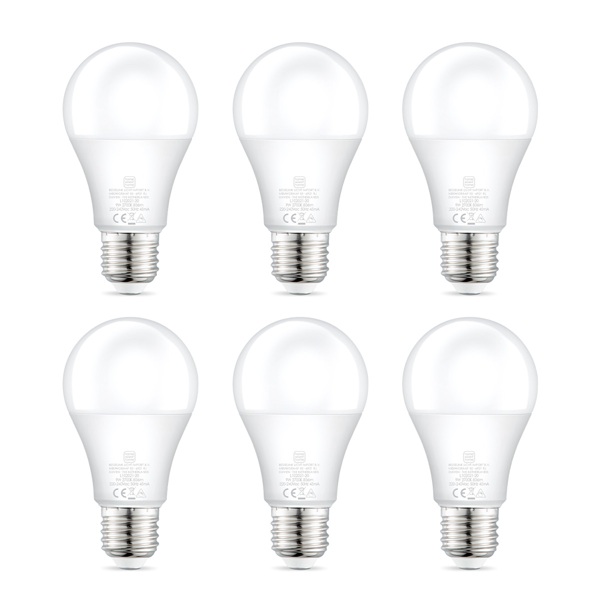 LED A60 E27 9W 806LM DIMBAAR WARM WIT (6PCS)